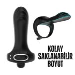 Şarjlı Telefon Kontrollü Perine Uyarıcı Kılıf G Nokta Uyarıcı Titreşimli Penis Halkası - Görsel 7